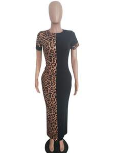 Abbigliamento Casual da <span class=keywords><strong>Donna</strong></span> Primavera Estate 2024, <span class=keywords><strong>Vestito</strong></span> alla Moda con Stampa Leopardata, Abito Lungo - Product Image 6
