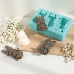 Sleeping Puppy Fondant Silicone Mold 3-Piece Dog Shape Baking Cake And Milk Jelly Mold DIY Cartoon Animal Sculpting Mold - Product Image 1