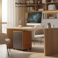 Meuble de rangement mobile moderne anti-basculement en acier imitation bois, 3 tiroirs, modulaire, écologique, avec système de verrouillage, pour bureau