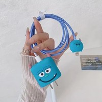 Juego de 4 Uds. De Protector de Cable para iPhone / iPad 18W/20W, funda protectora para cargador, gestión de Cable de dibujos animados en 3D, organizadores de Cable de teléfono