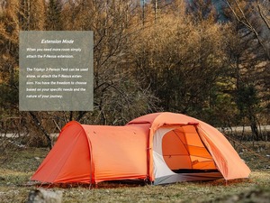 Tente <span class=keywords><strong>de</strong></span> <span class=keywords><strong>randonnée</strong></span> extensible OEM pour 1-2 personnes avec vestibule attachable - Conception à 3 portes pour le camping et la <span class=keywords><strong>randonnée</strong></span> en 3 saisons - Product Image 5