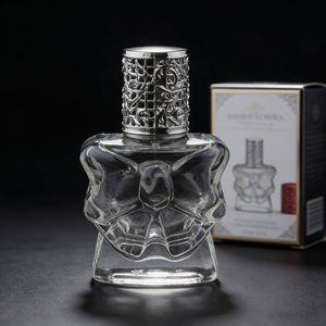 Custom Low MOQ Bow Glass <b>Roller</b> Perfume Bottles Stock Clear Refillable Containers with Alloy Cap and Ball Applicator - Product Image 1