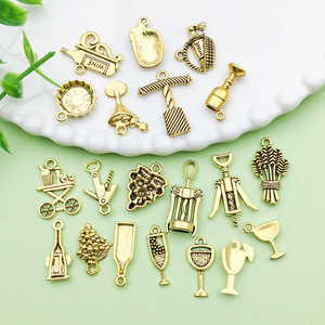 Antique Gold Alloy Wine Series Pendant For DIY Jewelry Accessories Zinc Alloy Plated Findings - Product Image 4