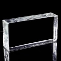 Briques de verre cristallin ultra-blanc texturé massif 200x100x50mm, directement de l'usine, pour cloisons intérieures et fonds de bar commerciaux