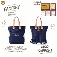 Sac à dos fourre-tout en nylon personnalisé pour femmes et hommes, bandoulière détachable, sac à main 2-en-1, grande capacité, sacoche pour ordinateur portable, fabrication OEM sur mesure