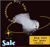 Sac en Pvc Transparent avec logo personnalisé, emballage en plastique pour Extension de cheveux avec Logo, emballage en plastique pour Extension de cheveux