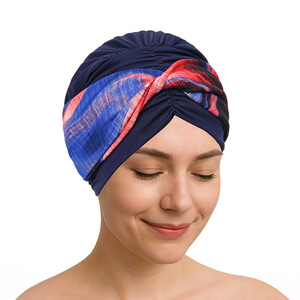 <span class=keywords><strong>Bonnet</strong></span> Turban Indien Imprimé pour Femme Musulmane, Foulard de Tête, Chapeau Turban Tie-Dye Tendance - Product Image 3
