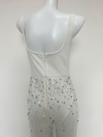 Robe de soirée élégante pour femme SB3961, nouvelle collection été, coupe fourreau, col en V, longueur au sol, ornements en diamants, robe de soirée sexy en maille