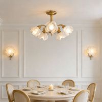 Lampe suspendue en forme de pétale, style rétro américain, pour bar, table à manger, design floral créatif, haut de gamme, pour salle à manger