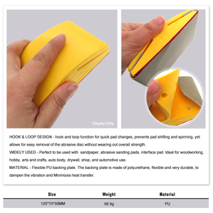 70*125mm vàng của nhãn hiệu Hội Đồng Quản trị PU bọt móc và vòng lặp tay chà nhám khối giấy nhám chủ cho mài mòn giấy đánh bóng Mài - Product Image 4