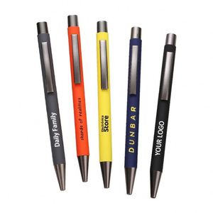 Promotional High Quality Multicolor Soft Touch Ballpoint Blank Personalized Metal Ball <b>Pen</b> With Logo - Product Image 5