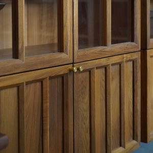 Étagère minimaliste en teck birman, faite à la main, gain de place, pour hôtel, appartement, salon, bureau, meubles - Product Image 5