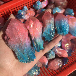 Wholesale Healing <b>Crystal</b> Stones Rainbow Angel Aura Pineapple Quartz <b>Cluster</b> for Jewelry Making - Product Image 6