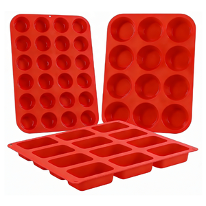 MUYULINS Factory 12/24 Cup LFGB Platinum Grade Non-Stick BPA-Free Standard Silicone Brownie Cupcake Pan Muffin <b>Tin</b> <b>Cake</b> Baking - Product Image 1