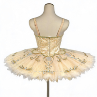 AL-T2087 Superbe tutu de ballet doré, broderie dorée professionnelle, tenue de danse romantique pour scène, sur mesure pour femmes et filles