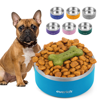 Bol à eau pour chien personnalisé avec logo, 32 oz, 64 oz, en acier inoxydable, isolé, antidérapant, pour l'eau ou la nourriture
