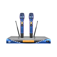 Sistem Mikrofon Nirkabel UHF Profesional Vason M60 dengan Baterai AA Konektor XLR 100 Saluran untuk Karaoke