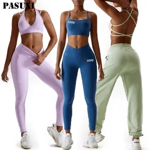2023 tuta sportiva all'ingrosso abbigliamento Fitness donna abbigliamento sportivo Seamless Plus Size Yoga Set palestra Leggings da corsa Set donna