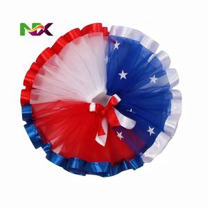 Faldas Tutú con Estrellas Rojas, Blancas y Azules para el 4 de Julio, Collar Americano, Lazos y Broches Patrióticos para el Cabello, Disfraces de Ecoparty, TV y Cine - Product Image 4