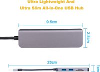 Hub USB 5-en-1 SYONG à prix d'usine, lecteur de cartes, adaptateur multiport USB avec USB 3.0, 2*USB 2.0, SD/TF pour ordinateur portable, ordinateur de bureau, souris