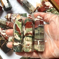 Vente en gros de tours de cristal de jaspe océanique poli naturel pour la guérison par le Reiki, art populaire pour la décoration intérieure