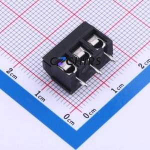 DB301V-5.0-3P-BK-S Screw Terminal Block Through hole Component (THT),P=5mm Connector 1x3P 5mm Black Through Hole - Product Image 2