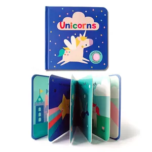 Buku anak-anak kustom cetak buku sentuh buku sampul keras cerita unicorn untuk anak-anak papan warna penuh hadiah terbaik untuk bayi