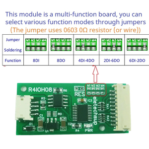 R4IOH08 8ch DC 5-24V <strong>RS485</strong> Multifunctional DI-DO <strong>Module</strong> <strong>Digital</strong> NPN PNP <strong>Input</strong> Output Modbus RTU PLC Remote IO Expansion Board - Product Image 4