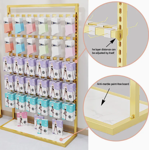 Tùy chỉnh thép không gỉ hai mặt sàn hiển thị đứng với <span class=keywords><strong>4</strong></span> kệ cho đồ lót và vớ-freestanding bán lẻ hiện đại sử dụng - Product Image 6