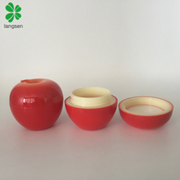 Cosmetica gebruik 30g plastic apple shaped cosmetische pot jar container voor cosmetische huidverzorging crème, fruit vormige crème potjes