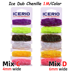 Vente en gros de matériel de montage de mouches pour nymphes de glace leurres leurres laineux de pêche à la <span class=keywords><strong>truite</strong></span> 6 couleurs Ice Dub Chenille Cactus Chenille - Product Image 5