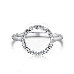 Dylam Metallic Style Fashion <b>Circle</b> Minimalist <b>Rings</b> Cubic Zircon Rhodium Plated Wedding <b>Ring</b> Sterling Silver 925 Jewelry - Product Image 1