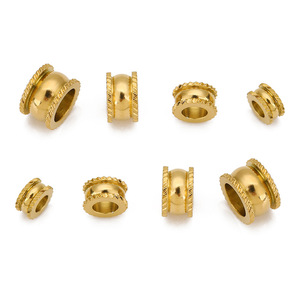 Stainless Steel Concave Tire Shaped <b>Bead</b> Large Hole <b>For</b> <b>Bracelet</b> Making DIY Jewelry Accessories Round Plated WLL21 - Product Image 2