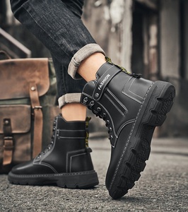 BAEWOON SJ02 Nouvelles Bottes <span class=keywords><strong>Martin</strong></span> Montantes pour Hommes Automne – Chaussures de Travail Tendance et Polyvalentes à Semelle Épaisse en Cuir – Bottes Décontractées en Cuir - Product Image 6