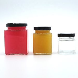 Bouteille en verre carrée pour vente en gros, idéale pour les cornichons au miel et au piment, ou comme pot vide scellé avec couvercle, résistant aux hautes températures, pour la sauce au bœuf à quatre nervures. - Product Image 5