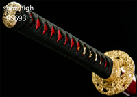 Espada Katana Roja Decorativa y Funcional Hecha a Mano con Saya de Madera para Colección de Cosplay SS693