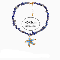 Collar de Cadena para Clavícula de Acero Inoxidable Más Vendido para Mujer, con Cuentas de Piedra Natural de Colores y un Colgante