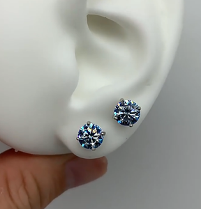 Pass Diamant <span class=keywords><strong>Tester</strong></span> 1ct Vvsd Kleur Blauw Moissanite S925 Zilver Hiphop Oorknopjes Voor Mannen En Vrouwen - Product Image 6