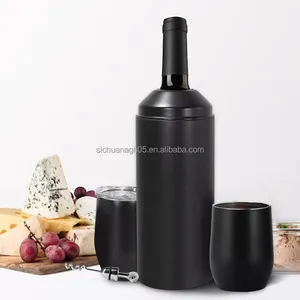 Botol Anggur Stainless Steel Berlapis Serbuk 25Oz Ukuran Besar Kustom Hadiah Pendingin Pendingin dengan Tumbler Berbentuk Telur