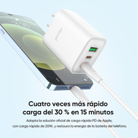 Chargeur rapide compact multi-ports (USB-C et USB-A) - Chargeur mural multifonction pour ordinateur portable, téléphone et tablette