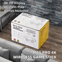 Manette de jeu vidéo rétro M15 Pro à succès, double sans fil, 4K HD, contrôleur de jeu TV, lecteur sans fil 2,4 GHz, compatible avec FC GB GBC