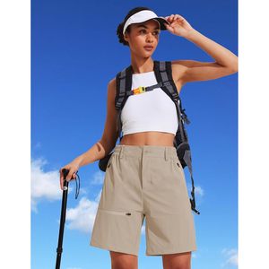 Shorts de randonnée pour femmes, longueur 7/8, séchage rapide, légers, shorts d'extérieur avec poches zippées - Product Image 5