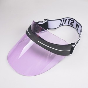 Femmes Hommes Transparent PVC Plastique Pare-Soleil Chapeau Givré Doux Bonbon Couleur Vide Ouvert Top Sports Plage Pare-Soleil Cap - Product Image 6
