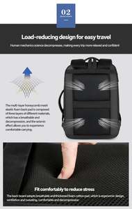 Sac à dos pour ordinateur portable personnalisé pour hommes, étudiants, imperméable, pour l'école, le bureau, les voyages, les sports décontractés, en gros d'usine - Product Image 2