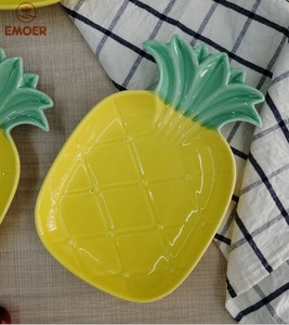 Assiette en porcelaine écologique style tropical design nordique pour riz et fruits - Product Image 5