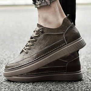 รองเท้าหนังวัวลำลองผู้ชาย เพิ่มความสูง 8 ซม. ดีไซน์ทันสมัย นุ่มสบาย ระบายอากาศได้ดี สวมใส่ง่ายแบบสลิปออน - Product Image 2