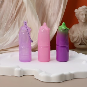 Tubo de bálsamo labial Yuecai con forma de maíz, vacío, lindo, con forma de fruta, para niños, con llavero y cadena de bola, embalaje cosmético de fábrica - Product Image 2