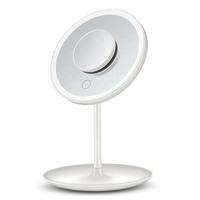 Miroir de maquillage flexible et portable avec éclairage LED, grossissement 5x, pour salle de bain et chambre à coucher