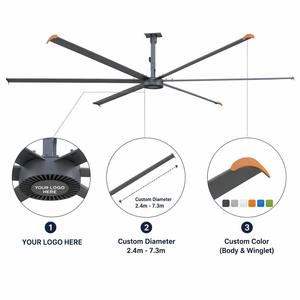 Ventiladores Industriales HVLS Comerciales <span class=keywords><strong>de</strong></span> 10 a 24 pies, Ventiladores <span class=keywords><strong>de</strong></span> Techo <span class=keywords><strong>de</strong></span> Alta Resistencia para Almacenes, para Refrigeración en Industrias Agrícolas, Voltaje <span class=keywords><strong>de</strong></span> 220V - Product Image 4
