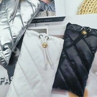 Pochette à lunettes de soleil tendance en duvet doux avec cordon de serrage et fermeture éclair, logo personnalisable, haute qualité, marque Anhong, modèle P094, couleur unie